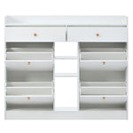 ZUN ON-TREND Modern Tipping Bucket Shoe Cabinet with 4 Flip Drawers, Multifunctional WF300851AAK