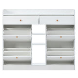 ZUN ON-TREND Modern Tipping Bucket Shoe Cabinet with 4 Flip Drawers, Multifunctional WF300851AAK