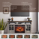 ZUN 55 inch TV Media Stand with Electric Fireplace KD Inserts Heater,Gray Wash Color 39257647