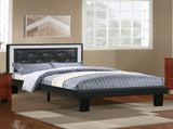 Glamours Style Twin Size Bed Diamond Tufted Padded Headboard Middle Support Legs Black Finish B011P415837