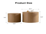 Nesting Coffee Table Set of 2 Round Wooden Coffee Tables Circle Modern Table for Small Space Living W3081P255158