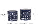 Metal S/2 end table 73604.00NBLU
