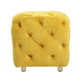 Yellow Modern Velvet Upholstered Ottoman, Exquisite Small End Table, Soft Foot Stool,Dressing Makeup W1170103516