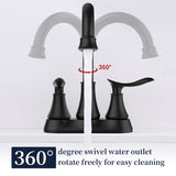 ZUN 2-Handle 4-Inch Matte Black Bathroom Faucet, Bathroom Vanity Sink Faucets with Pop-up Drain and 71309970