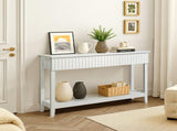 Modern Console Table with 3 Drawers and Open Storage Shelf, Entryway Table Narrow Long Sofa Table 09904615