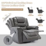 ZUN 3 Seater Home Theater Recliner Manual Recliner Chair with Two Built-in Cup Holders for Living WF323620AAE