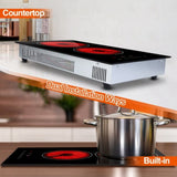 Dual Induction Burners Electric Cooktop 110V Total 1900W Electric Built-in Electric Ceramic 37677716