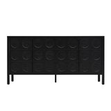 Stylish Storage Cabinet Sideboard Wooden Cabinet with Unique Geometric Circle Door Design,Suitable W2696P256250