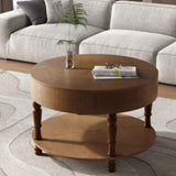 Coffee Table with Dual Storage for Living Room, 31.5" Modern Round Coffee Table with Storage and W1445P341373