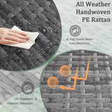 40*40*57cm Iron Frame Gas Bottle Storage Rattan Side Table Gray Gradient 08027849