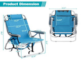 63*70*99cm Heightened Oxford Cloth Silver White Aluminum Tube Bearing 100kg Beach Chair Blue 10135417