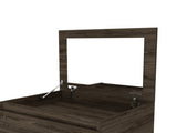 Dresser 43"H, Jewelry Box, Mirror, Single Door Cabinet, Two Drawers, Dark Walnut B097132971