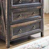 ZUN Farmhouse 5 Drawers Dresser Chests for Bedroom, Wood Rustic Tall Chest of Drawers, Dressers W2393P197394