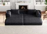 72.4-inch convertible sofa bed, chenille sofa, comes with two side storage pockets, two cushions, W3505P355564