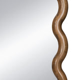 31.4x1.4x74" Oversized Wooden Floor Mirror with Unique Brown Frame W2078P201297