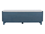 TREXM Boho Rattan Entryway Bench with Storage, Cushioned Shoe Bench with Double Doors, Wooden Shoe N715P308012M