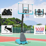 ZUN Use for Outdoor Height Adjustable 7.5 to 10ft Basketball Hoop 44 Inch Backboard Portable Basketball 35997796