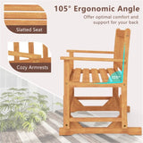 2-Person Wooden Outdoor Rocking ChairPatio Swing Rocking Loveseat 71712050
