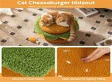 Cheeseburger Theme Cat Nest , Cute Burger Shape with Fried Chicken Plush Toy, No 89390808