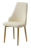 ZUN Dining Chair with PU Leather White strong metal legs W509P167721