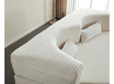 Modern Floor Sofa with 2 Pillows,Convertible Plush Corduroy Foam-Filled Sleeper Sofa Bed,15" Full 74915153