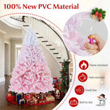 7ft Flocked Christmas Tree - 1264 Branch Tips, Fireproof PVC, 3-Section Assembly, 20" 05926505
