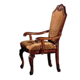 ZUN Beige and Cherry Arm Chairs with Arched Backrest B062P189082