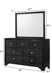 ZUN 1pc Modern Glam Style Black Finish Glam Seven Drawer Dresser Embossed Crocodile Pattern Wooden B011P217897