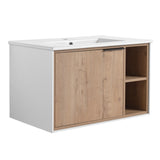 30'' Floating Wall-Mounted Bathroom Vanity, Soft-Close Cabinet Door W999P145695