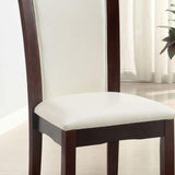 Style Comfort Contemporary 2pcs Side Chairs Dark Cherry And White Leatherette Cushion Seat Kitchen B011115669