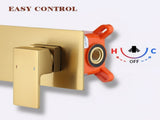 Wall Mount Faucet for Bathroom Sink or Bathtub, Single Handle 2 Holes Brass Rough-in Valve Included, 12158817