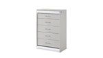 ZUN Glam Modern Style 5-Drawer Chest Made with Wood in White B009P243215