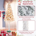 ZUN 6 Feet Christmas Tree Snow Flocked Xmas Decor 66031884