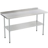 24x60 Inch Stainless Steel Prep Table with Adjustable Undershelf and Galvanized Legs, Heavy-Duty W1422P252476