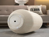 Off-White Magnesium Oxide Fluted Tapered Side Table 16.54" Top Diameter Round End Table W5351P456829