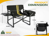 46.46" x 20.87" x 33.46" Folding Camping Chair with Side Table & Insulated Cooler Bag, Spray-Coated 53355141