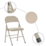 4PCS Elegant Foldable Iron & PVC Chairs for Convention & Exhibition Light Brown 23296284