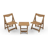 HIPS Material Outdoor Bistro Set Foldable Small Table and Chair Set with 2 Chairs and Rectangular W1209107732