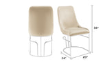 Emrald Modern Style 2PC Dinning Chairs made with wood and Steel Legs Beige B009P298424