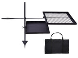 Swivel Campfire Skillet Combo, Portable Heavy Duty Camping Grate with Height Adjustable 03395667