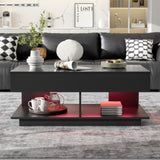 U-Can 41.3''-76.7'' Extendable Coffee Table, Efficient Central Coffee Table with Multiple Storage N724P290061B
