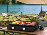 22.4" Commercial Countertop Gas Griddle, Heavy Duty Manual Flat Top with Non-Stick Plate & H-Shaped 37938080