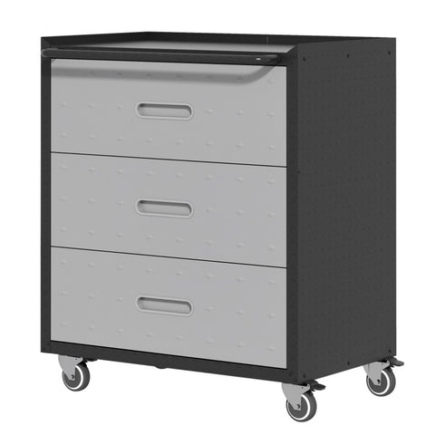 ZUN Heavy-Duty Metal Storage Cabinet with Wheels - 3 Drawer Tool Cabinet for Garage, Office, and Home 22830899