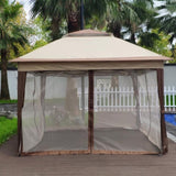 ZUN Outdoor 11x 11Ft Pop Up Gazebo Canopy With Removable Zipper Netting,2-Tier Soft Top Event W41932833