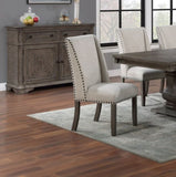 Traditional Formal 2pc Side Chairs Upholstered Wingback Design Oak Finish Dining Room Furniture B011P203558