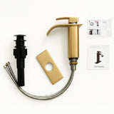 Single Handle Bathroom Faucet Lavatory Faucet Stainless Steel Single Hole-TP, Brushed GoldUnable 96452827