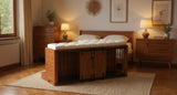 56"L, Furniture Style 2 in 1 Dog Crate with Padded Seat, Sliding Barn Door, Luxury Wooden Dog N843P293660W