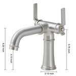 ZUN Industrial Pipe-Style Bathroom Faucet Brushed Nickel 2-Handle Vanity Mixer Tap Pop-Up Drain Included W1920P254956