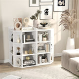 White three-layer corner cabinet with charging station 84153686