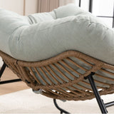 Rocking Chair, Chenille Upholstered Accent Chair, Modern Nursery Rocking Chair for Living Room, W2915P309402